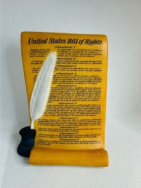 Lenox United States Bill of Rights Scroll Figurine Tan, White, Black 5 IN 1993
